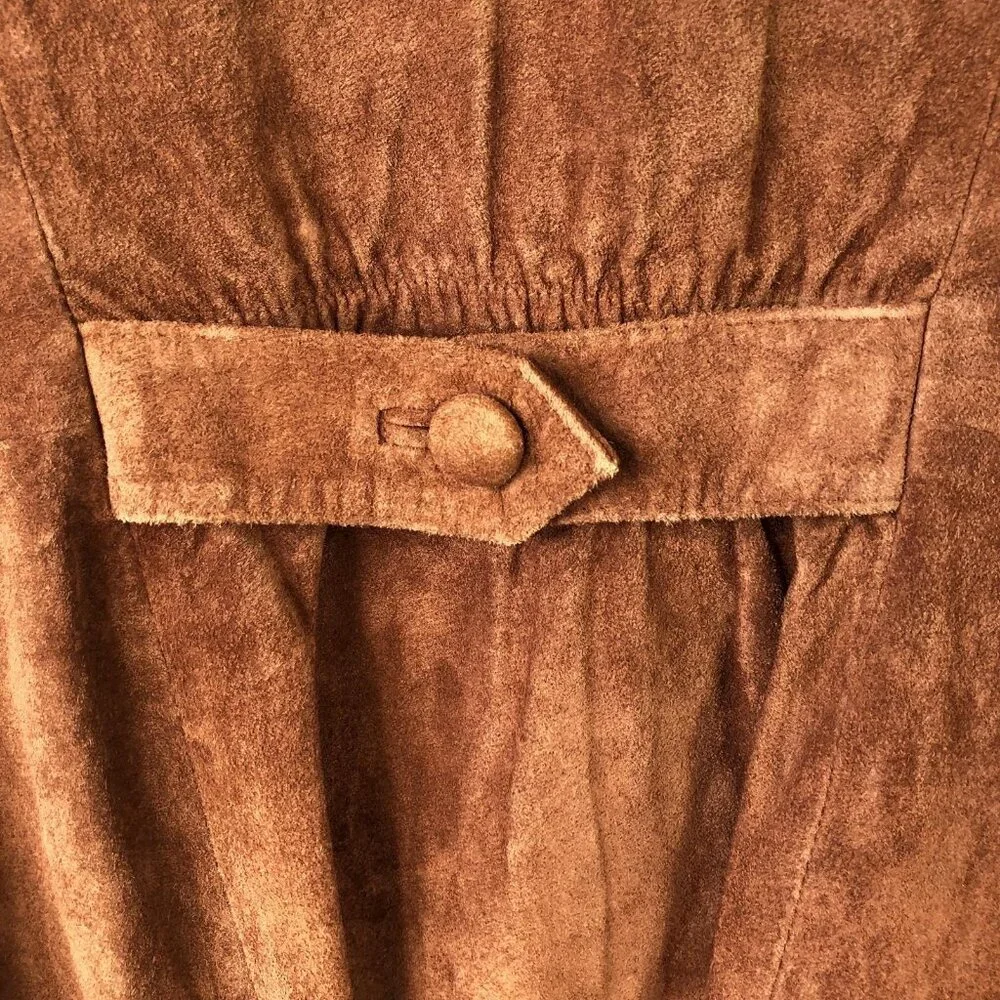 Vintage Nuons Suede Jacket Womens 6 Brown Genuine Leather Blazer - Picture 10 of 16